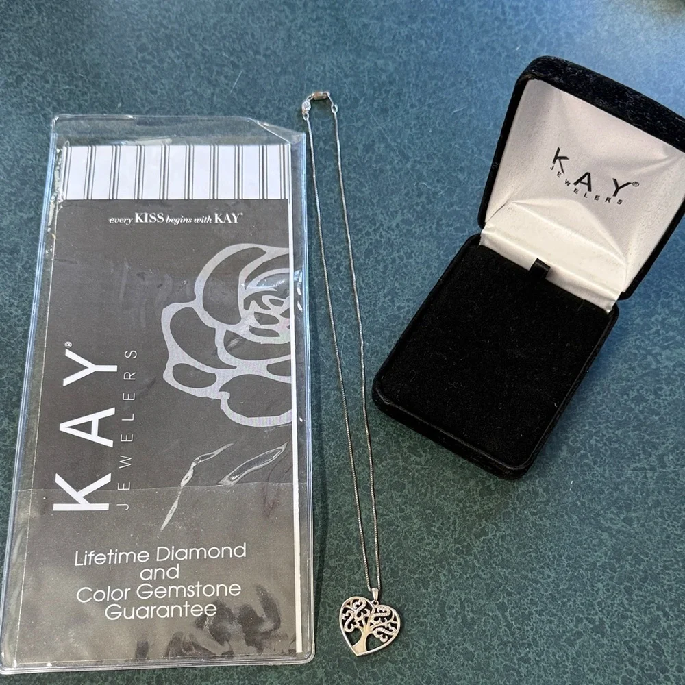 Jane Seymour Sterling Silver open heart diamond necklace - Picture 2 of 6